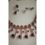 Набор  "Ключик" - серьги  и ожерелье - фиолетовые камни