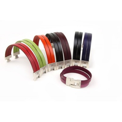 Кожаный  браслет Dallaiti, BC36, коричневый, красный, черный, бордо, зеленый, оранжевый,  фиолетовый