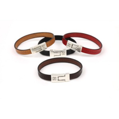 Кожаный  браслет Dallaiti, BC81, коричневый, красный, черный, бежевый