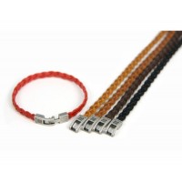 Кожаный  плетенный браслет Dallaiti, BC33,  коричневый, бежевый, красный, черный