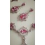 Розовое нарядное  ожерелье и серьги