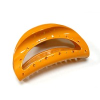 Заколка "Краб", французский пластик, Акцент,  K808-218-st24p24, оранжевый