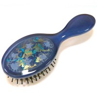 Расческа для волос из пластика, Akcent, Mari N, Франция, E752BLO-B0119, сине-голубая с декором