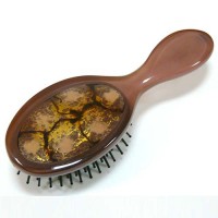 Расческа для волос из пластика, Akcent, Mari N, Франция, E752MAR-B0119, коричневая с декором