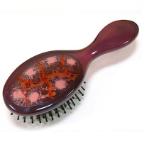 Расческа для волос из пластика, Akcent, Mari N, Франция, E752RO-O-B0119, бордово-сиреневая с декором