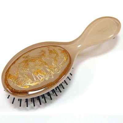 Расческа для волос из пластика, Akcent, Mari N, Франция, E764BGE-B0119, бежевая с золотистым  декором