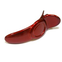 Заколка  "Краб",  зажим  боковой, для волос,  французский пластик, AKCENT, K627-br, красный
