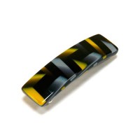 Заколка  для волос "Автомат", французский пластик, AKCENT, A56-193, желто-серо-черная