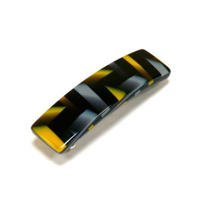Заколка  для волос "Автомат", французский пластик, AKCENT, A56-193, желто-серо-черная