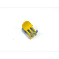 Заколка для волос "Краб", французский пластик" Акцент, K281-210-231, желто-голубой,маленький