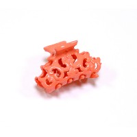 Заколка "Краб", французский пластик с кристаллами, Акцент, K457-255, коралловая