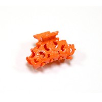 Заколка "Краб", французский пластик с кристаллами, Акцент, K457-275, оранжевая
