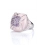 Кольцо с нежно сиреневой емалью и  фиолетовыми кристаллами  Сваровски, ювелирная бижутерия,  Blue Dolphin , R641568