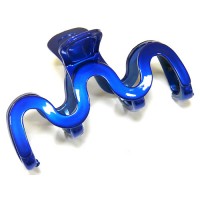 Заколка "Краб", французский пластик, AKCENT, K374-rb, синий електрик