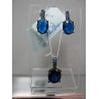 Серьги  "Сапфир" темно-синие ,  ювелирная бижутерия, - родий  и камушки  Swarovski,  E75593, Blue Dolphin, Англия,  