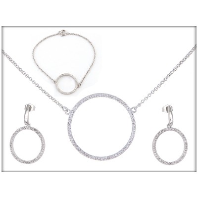 Набор - ожерелье, серьги, браслет - ювелирная бижутерия Blue Dolphin, код. 63511