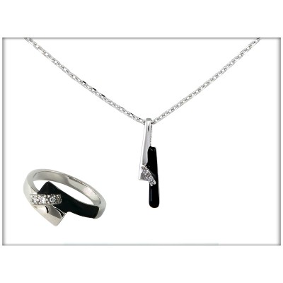 Набор - кольцо, ожерелье -  ювелирная бижутерия  Blue Dolphin, код.75613