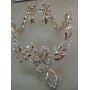 Нарядный  набор  "Золотое сияние" - серьги  и ожерелье 
