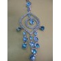 Нарядное серебристое ожерелье, колье   с голубыми камнями