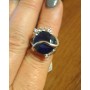 Кольцо с синим камнем, размер 18 
