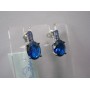Серьги  "Сапфир" темно-синие ,  ювелирная бижутерия, - родий  и камушки  Swarovski,  E75593, Blue Dolphin, Англия,  