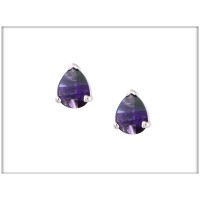Серьги фиолетовые гвоздики из аметиста, ювелирная бижутерия,  Blue Dolphin, E 75399, 