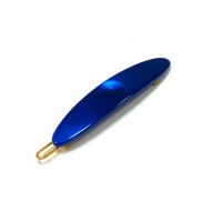 Заколка  для волос, для челки, для мальвинки, "французский пластик, Акцент, A250-130rb, синяя